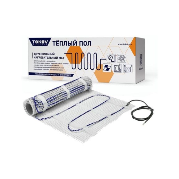 Комплект Теплый пол (мат) TOKOV ELECTRIC 150Вт/кв.м 7кв.м TKE-MAT150-1050-7 Комплект Теплый пол (мат) TOKOV ELECTRIC 150Вт/кв.м 7кв.м TKE-MAT150-1050-7