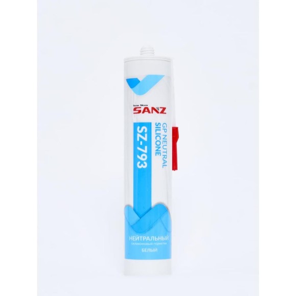 Нейтральный силиконовый герметик SANZ SZ-793 белый, 280 мл. 793-7349-W