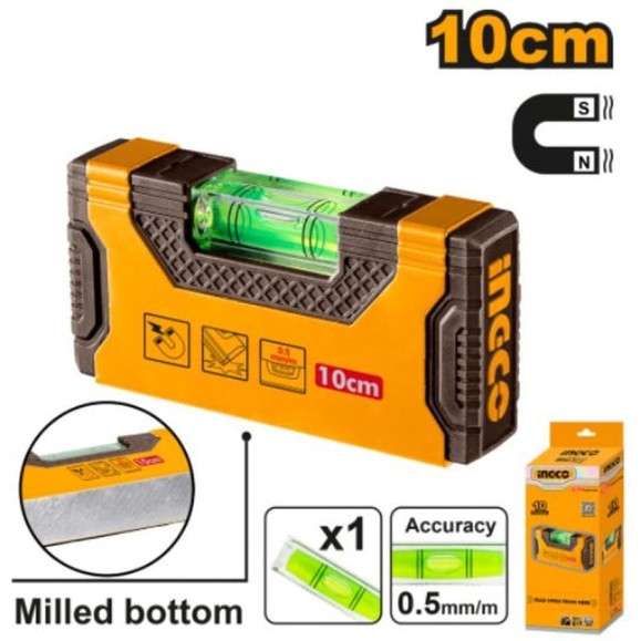 Уровень пузырьковый INGCO INDUSTRIAL 100 мм (10/100) HMSL05101 Уровень пузырьковый INGCO INDUSTRIAL 100 мм (10/100) HMSL05101