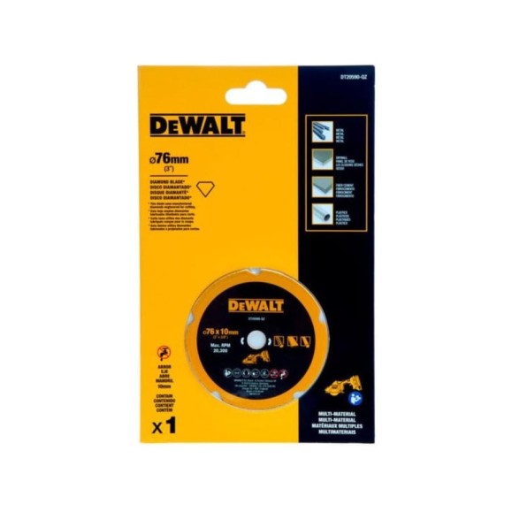 Отрезной диск алмазный Dewalt по мультиматериалу, 76x10 мм, DT20590 DT20590-QZ Отрезной диск алмазный Dewalt по мультиматериалу, 76x10 мм, DT20590 DT20590-QZ