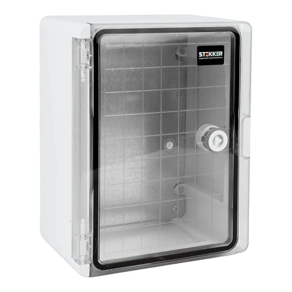 Корпус пластиковый STEKKER ЩМПп EBX60-6/04-65 IP65 c прозрачной дверью (280х210х130) пластик, серия ArcaWP65+, 50719