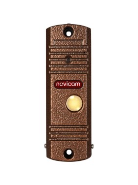 Вызывная панель видеодомофона Novicam LEGEND BRONZE. Камера 700ТВЛ с ИК-подсветкой, угол обзора 95 градусов. Видеовыход CVBS PAL. Встроенный БУЗ. Всепогодное исполнение 4601