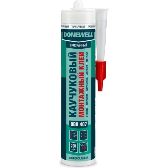 Клей монтажный каучуковый универсальный DONEWELL прозрачный DBK-407