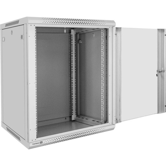 Шкаф телекоммуникационный ExeGate 19 настенный 15U EC-WM-15U.600.G.GREY 19”, 15U, 600x600x769mm ШхГхВ , передняя дверь закаленное стекло, съемные боковые панели 300267