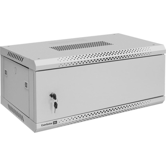 Шкаф телекоммуникационный ExeGate 19 настенный 4U EC-WM-4U.450.M.GREY 19”, 4U, 600x450x280mm ШхГхВ, передняя дверь металл, съемные боковые панели 300253