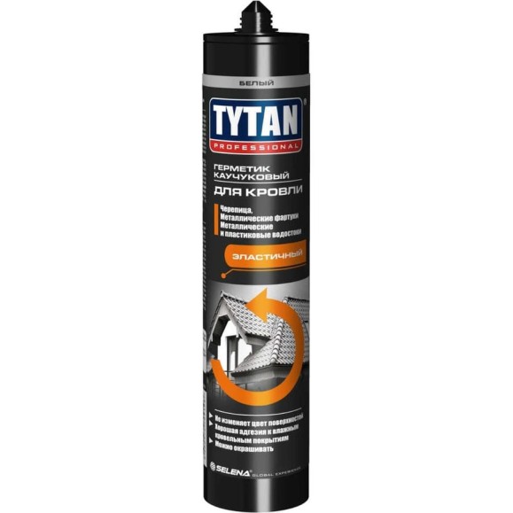 Каучуковый герметик для кровли TYTAN PROFESSIONAL 19198, 310 мл, белый 281252 Каучуковый герметик для кровли TYTAN PROFESSIONAL 19198, 310 мл, белый 281252