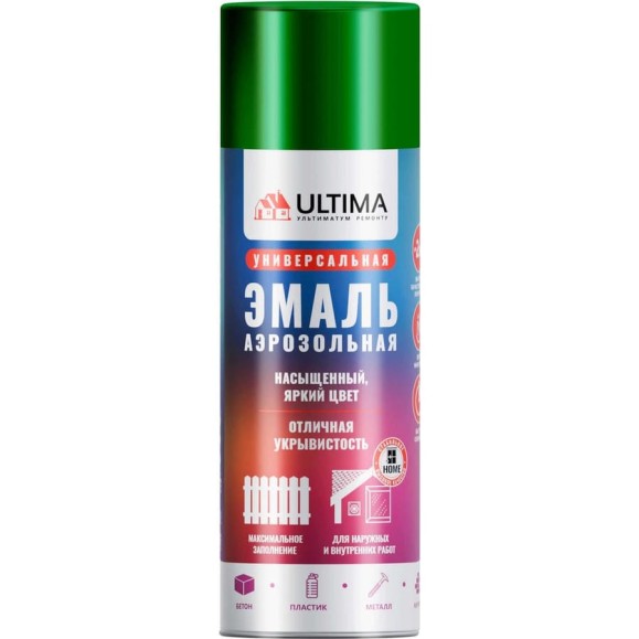 Краска аэрозольная ULTIMA, лесной зеленый металлик, 520 мл. ULT0300 Краска аэрозольная ULTIMA, лесной зеленый металлик, 520 мл. ULT0300