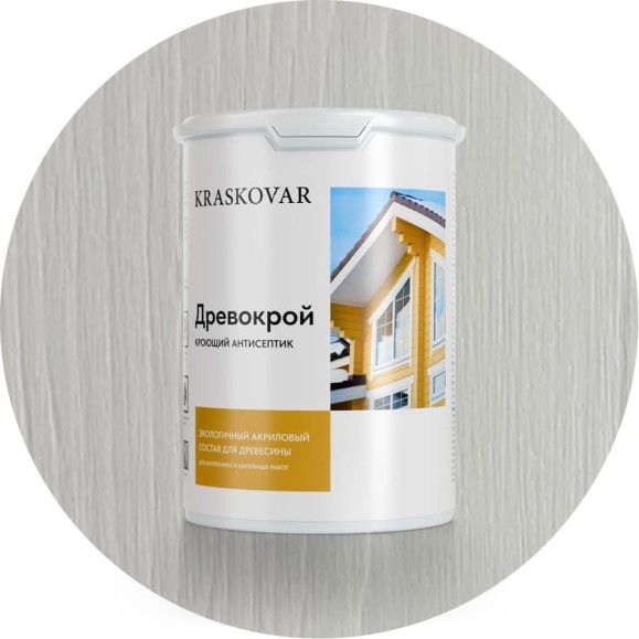 Кроющий антисептик Kraskovar «Древокрой», База А, 0,9 л 1082 Кроющий антисептик Kraskovar «Древокрой», База А, 0,9 л 1082