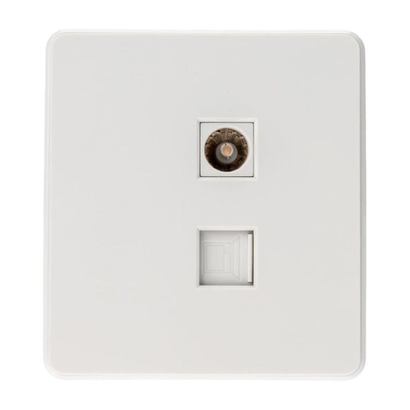 Механизм розетки KRANZ ROUND RJ45 категория 6 + TV перламутр KR-78-0722-1 Механизм розетки KRANZ ROUND RJ45 категория 6 + TV перламутр KR-78-0722-1