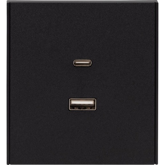 Механизм розетки KRANZ STRONG USB-A+Type-C 3А с функцией быстрой зарядки антрацит KR-78-0734-5 Механизм розетки KRANZ STRONG USB-A+Type-C 3А с функцией быстрой зарядки антрацит KR-78-0734-5