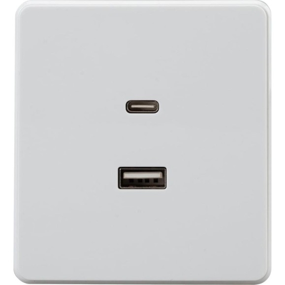 Механизм розетки KRANZ ROUND USB-A+Type-C 3А с функцией быстрой зарядки перламутр KR-78-0734-1 Механизм розетки KRANZ ROUND USB-A+Type-C 3А с функцией быстрой зарядки перламутр KR-78-0734-1