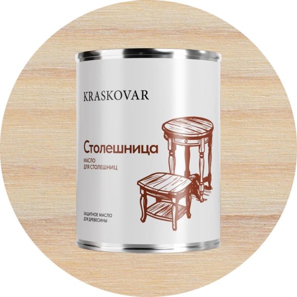 Масло Kraskovar «Столешница» Белый 0,75л 1374 Масло Kraskovar «Столешница» Белый 0,75л 1374