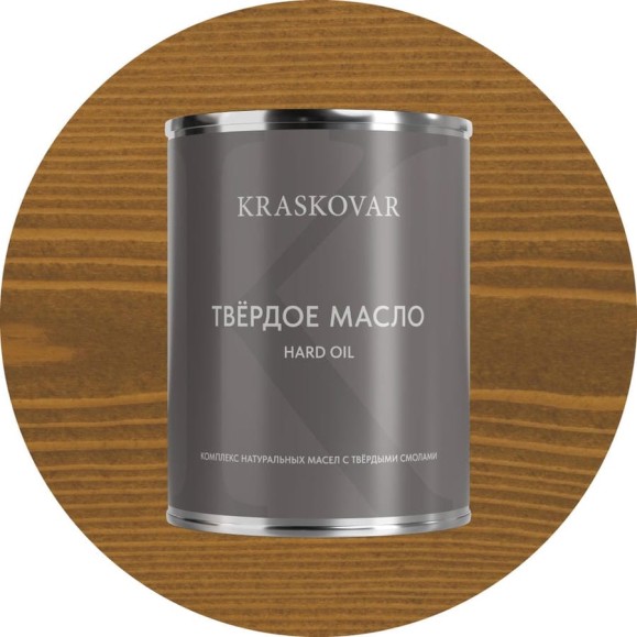 Масло твёрдое повышенной прочности Kraskovar Дуб 0,75л 1659