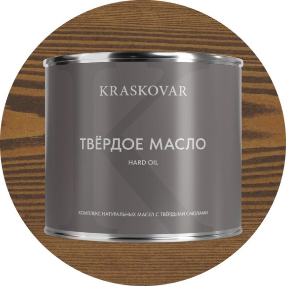 Масло твёрдое повышенной прочности Kraskovar Орех 2,2л 1675 Масло твёрдое повышенной прочности Kraskovar Орех 2,2л 1675