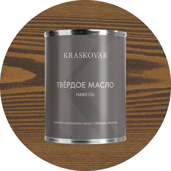 Масло твёрдое повышенной прочности Kraskovar Орех 0,75л 1661