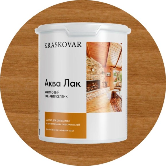 Акриловый лак-антисептик Kraskovar «Аква Лак», орегон 2л 1330 Акриловый лак-антисептик Kraskovar «Аква Лак», орегон 2л 1330
