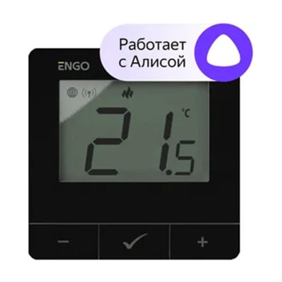Терморегулятор умный ENGO controls ZigBee/868 МГц, 2×АА, черный, E25-BATB Терморегулятор умный ENGO controls ZigBee/868 МГц, 2×АА, черный, E25-BATB