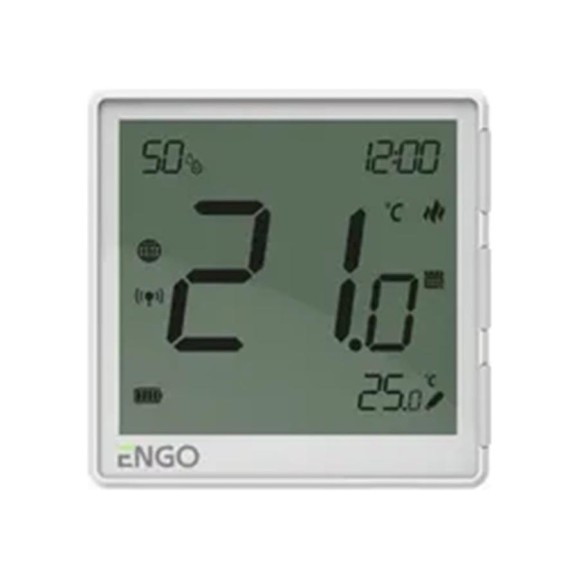 Терморегулятор ENGO controls беспроводной, белый, с модулем Zigbee, с аккумулятором, со встроенным датчиком влажности, с возможностью подключения датчика пола EONEBATW Терморегулятор ENGO controls беспроводной, белый, с модулем Zigbee, с аккумулятором, со встроенным датчиком влажности, с возможностью подключения датчика пола EONEBATW