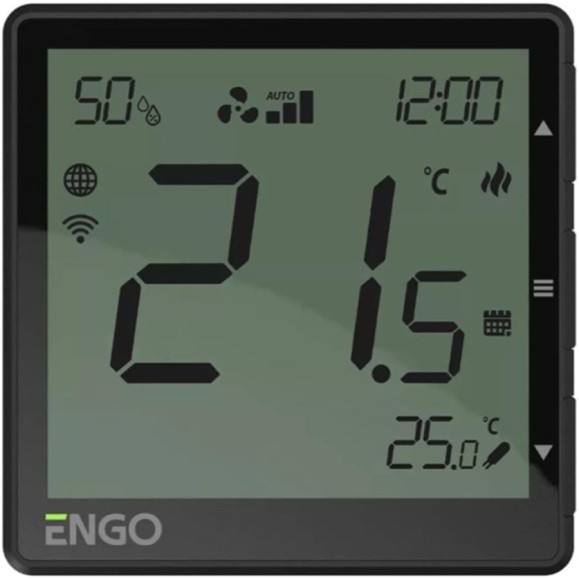 Универсальный терморегулятор ENGO controls черный, с модулем Zigbee, с питанием 230, со встроенным датчиком влажности EONE230B Универсальный терморегулятор ENGO controls черный, с модулем Zigbee, с питанием 230, со встроенным датчиком влажности EONE230B