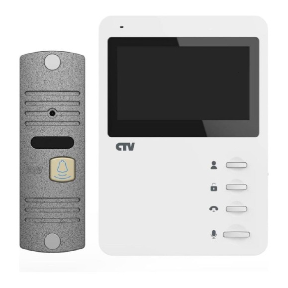 Комплект видеодомофона CTV -DP1400N (белый+серебро) 4,3 4100199 Комплект видеодомофона CTV -DP1400N (белый+серебро) 4,3 4100199