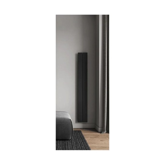 Радиатор отопления вертикальный трубчатый MIVARMO Multiflex алюминиевый 2 секции, 1500 мм, черный, центральное MB2-1500-9005-MC Радиатор отопления вертикальный трубчатый MIVARMO Multiflex алюминиевый 2 секции, 1500 мм, черный, центральное MB2-1500-9005-MC