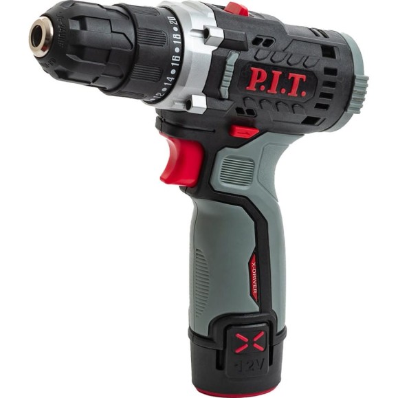 Дрель аккумуляторная P.I.T. X-DRIVER 12В, 22Нм, 10 мм, 2ск, 0-350/1350, 1x2,0Ач, ЗУ, коробка PBM12K-10A/1 Дрель аккумуляторная P.I.T. X-DRIVER 12В, 22Нм, 10 мм, 2ск, 0-350/1350, 1x2,0Ач, ЗУ, коробка PBM12K-10A/1