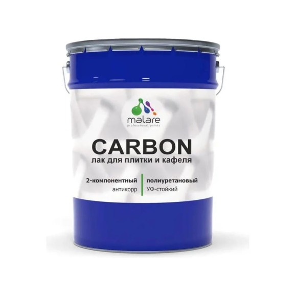 Лак полиуретановый MALARE 2К CARBON для защиты кафельной и керамической плитки, влагостойкий высокопрочный долговечный износостойкий, глянцевый (16 кг + 1.6 кг отвердитель ПУЛПЛИТПРГ1600) Лак полиуретановый MALARE 2К CARBON для защиты кафельной и керамической плитки, влагостойкий высокопрочный долговечный износостойкий, глянцевый (16 кг + 1.6 кг отвердитель ПУЛПЛИТПРГ1600)