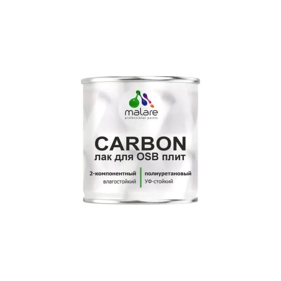 Лак полиуретановый MALARE CARBON 2К для защиты ОСБ плит и панелей, адгезионный влагостойкий высокопрочный УФ-стойкий глянцевый (16 кг + 1.6 кг отвердитель) ПУЛОСБПРГ1600 Лак полиуретановый MALARE CARBON 2К для защиты ОСБ плит и панелей, адгезионный влагостойкий высокопрочный УФ-стойкий глянцевый (16 кг + 1.6 кг отвердитель) ПУЛОСБПРГ1600