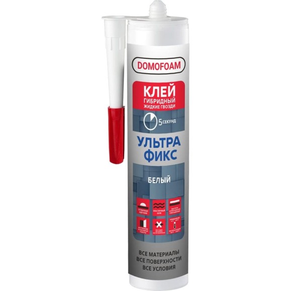 Клей гибридный DOMOFOAM жг 350 кг/м2 ультрафикс белый (ИМПОРТ) 9782446 Клей гибридный DOMOFOAM жг 350 кг/м2 ультрафикс белый (ИМПОРТ) 9782446