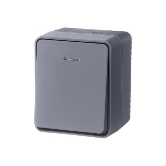 Выключатель 1-клавишный с подсветкой Systeme Electric AtlasDesign Profi IP54, 10 АХ, открытой установки, Антрацит ATN544013 Выключатель 1-клавишный с подсветкой Systeme Electric AtlasDesign Profi IP54, 10 АХ, открытой установки, Антрацит ATN544013