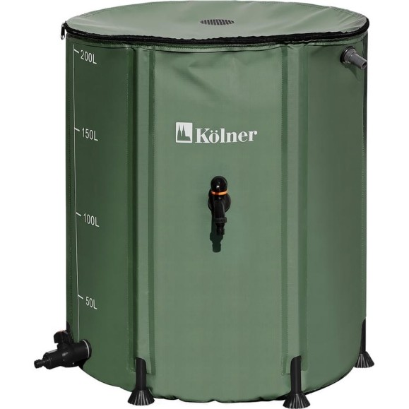 Бочка для воды Kolner KWB 200G 200 л, с краном и крышкой, ПВХ, зеленая, УФ-защита 8091100340 Бочка для воды Kolner KWB 200G 200 л, с краном и крышкой, ПВХ, зеленая, УФ-защита 8091100340