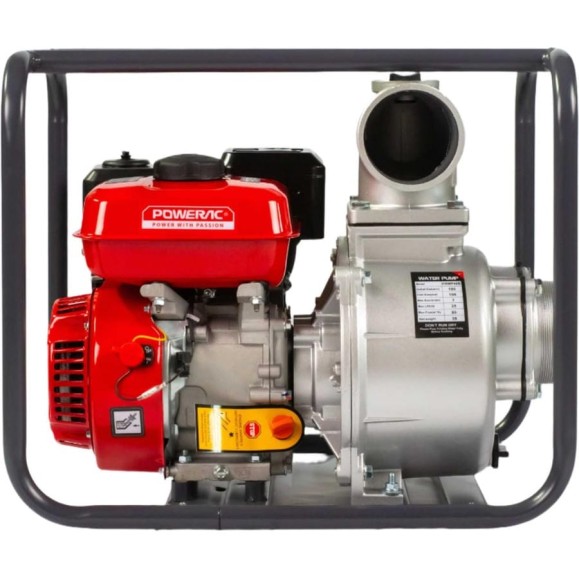 Мотопомпа бензиновая, поверхностный насос Powerac 100 мм, 7 л.с, 1350 л/мин, PRWP40B
