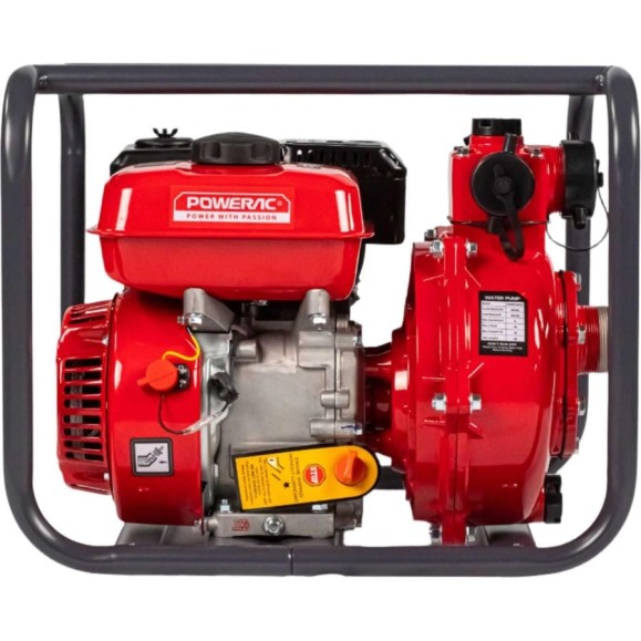 Мотопомпа бензиновая, поверхностный насос Powerac 50/50-40-40 мм, 7 л.с, 300 л/мин, PRWP20H2