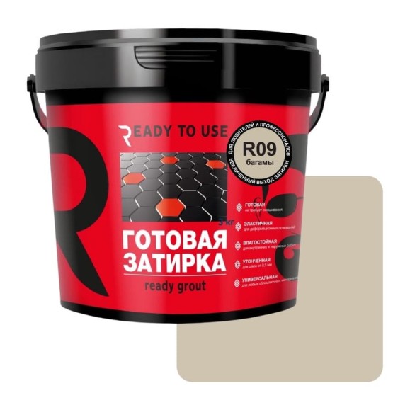 Затирка готовая Ready to use R09 Багамы, 1,5 кг RTU-R09 Затирка готовая Ready to use R09 Багамы, 1,5 кг RTU-R09