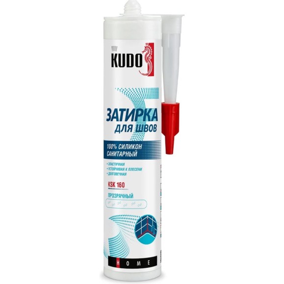Герметик-затирка для швов KUDO HOME силиконовый санитарный, прозрачный KSK-160 Герметик-затирка для швов KUDO HOME силиконовый санитарный, прозрачный KSK-160