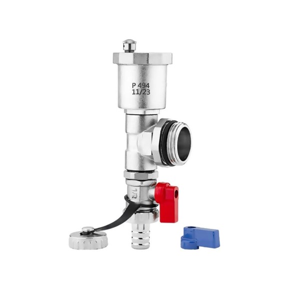 Тройник коллекторный с воздухоотводчиком и дренажным краном PROFACTOR 3/4 PF MB 813RB Тройник коллекторный с воздухоотводчиком и дренажным краном PROFACTOR 3/4 PF MB 813RB