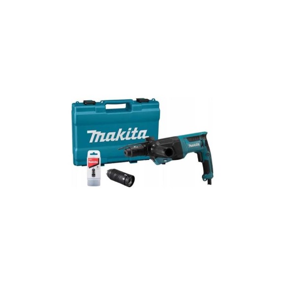 Перфоратор Makita SDS+,800Вт,26мм,огр. глубины, кейс, б/зажимной патрон HR2670FT Перфоратор Makita SDS+,800Вт,26мм,огр. глубины, кейс, б/зажимной патрон HR2670FT