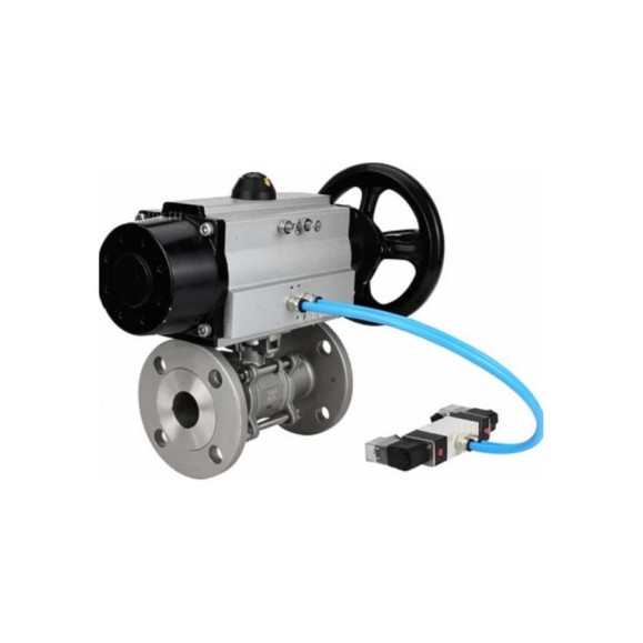 Кран шаровой DN.ru КШФПТ.304.180 Ду100 Ру16, фланц., PTFE, 22х22, WDVF, с пневмоприводом DA-105-1 и пневмораспределитель PND1-S2EM-52-2-T10-220VAC D160-81016 Кран шаровой DN.ru КШФПТ.304.180 Ду100 Ру16, фланц., PTFE, 22х22, WDVF, с пневмоприводом DA-105-1 и пневмораспределитель PND1-S2EM-52-2-T10-220VAC D160-81016