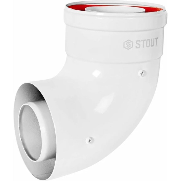 Отвод 90° традиционный коаксиальный STOUT SCR-6010-000090, D60 (п-м)/100 (п-м) PEE9H4MM72OVNO Отвод 90° традиционный коаксиальный STOUT SCR-6010-000090, D60 (п-м)/100 (п-м) PEE9H4MM72OVNO