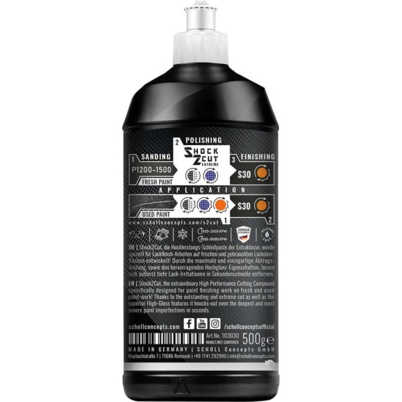 Высокоабразивная полировальная паста SCHOLL Concepts Shock 2 Cut 500 г 103030 Высокоабразивная полировальная паста SCHOLL Concepts Shock 2 Cut 500 г 103030