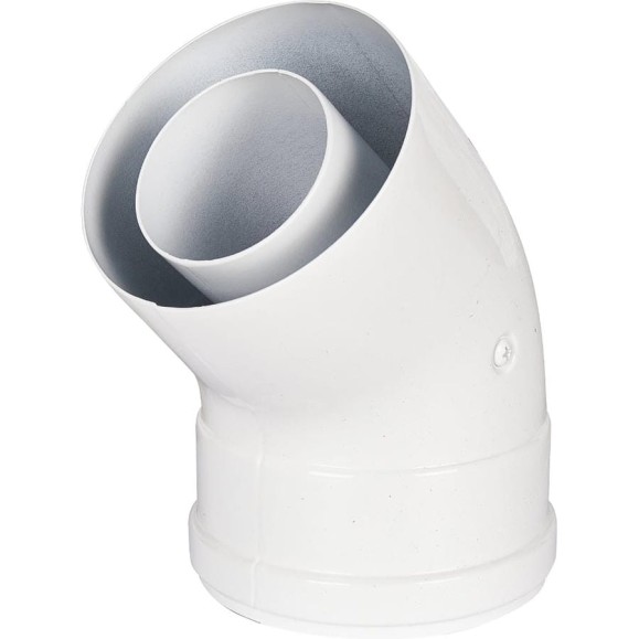 Отвод промежуточный ROMMER INOX Line традиционный коаксиальный D60/100, 45° (мама/папа) RCA-6100-000045 PEE9H4L92M522F