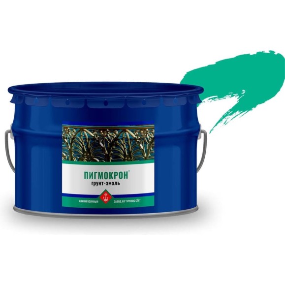 Грунт-эмаль зеленый можжевельник Пигмокрон Pantone 339C, ведро - 10кг 4605578003345 Грунт-эмаль зеленый можжевельник Пигмокрон Pantone 339C, ведро - 10кг 4605578003345