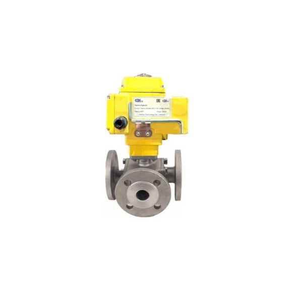 Кран шаровой DN.ru 316-316-PTFE Ду32 Ру16 3-ходовой фланцевый, эл.привод QT-005-220-0-10В DAR gander D160-75522 Кран шаровой DN.ru 316-316-PTFE Ду32 Ру16 3-ходовой фланцевый, эл.привод QT-005-220-0-10В DAR gander D160-75522