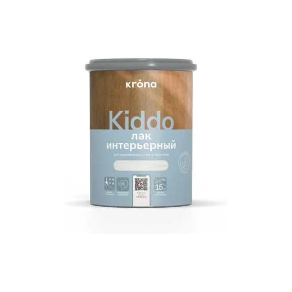 Лак интерьерный KRONA KIDDO тик, 9 л 66323293 Лак интерьерный KRONA KIDDO тик, 9 л 66323293