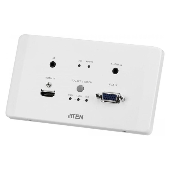 Передатчик ATEN HDMI VGA HDBaseT Настенный с монтажной панелью EU/PoH (4K 100м / 1080p 150м) VE2812AEUT-AT-G Передатчик ATEN HDMI VGA HDBaseT Настенный с монтажной панелью EU/PoH (4K 100м / 1080p 150м) VE2812AEUT-AT-G
