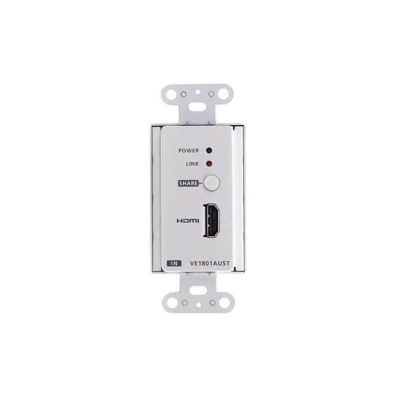 Удлинитель ATEN HDMI HDBaseT-Lite Настенный передатчик с монтажной панелью US (4K 40м /1080p 70м) VE1801AUST-AT-G Удлинитель ATEN HDMI HDBaseT-Lite Настенный передатчик с монтажной панелью US (4K 40м /1080p 70м) VE1801AUST-AT-G