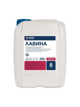 Кислотное пенное моющее средство с антибактериальным эффектом ГРОDЕКС «ЛАВИНА» 5 л. 009/5