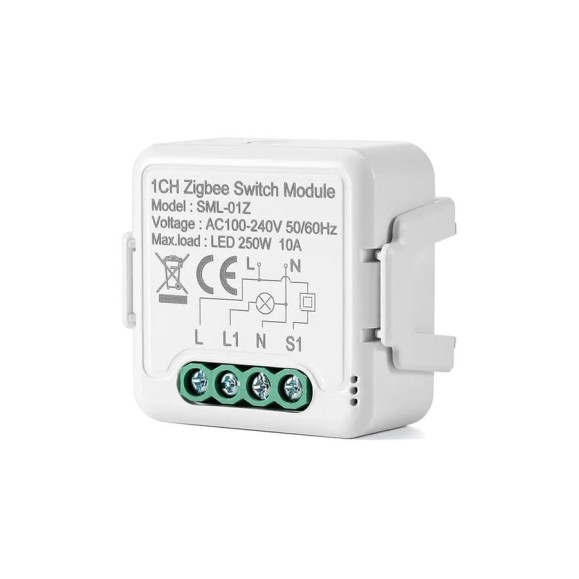 Умный релейный модуль SmartButler 1 канал (Zigbee, 230В, 16A, с нейтралью) SB020308 Умный релейный модуль SmartButler 1 канал (Zigbee, 230В, 16A, с нейтралью) SB020308