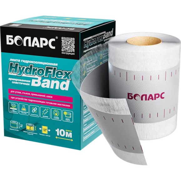 Гидроизоляционная лента БОЛАРС HydroFlex Band, рулон 10 м 00000056346 Гидроизоляционная лента БОЛАРС HydroFlex Band, рулон 10 м 00000056346