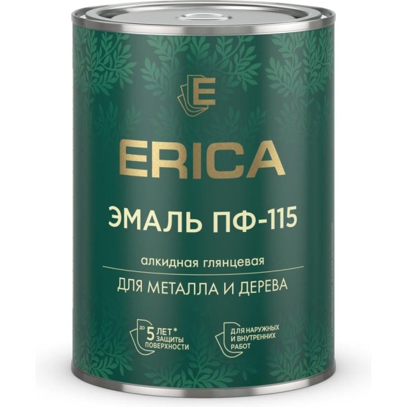 Эмаль ПФ-115 для металла и дерева алкидная глянцевая Erica, 0,8 кг, RAL 7024 графитовая серая 282201 Эмаль ПФ-115 для металла и дерева алкидная глянцевая Erica, 0,8 кг, RAL 7024 графитовая серая 282201